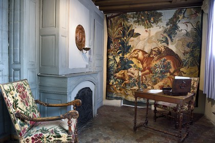 France, Aisne (02), Château-Thierry, Musée Jean de La Fontaine - Ville de Chateau-Thierry dans la maison natale du poète, cabinet de travail et d’écriture de Jean de La Fontaine