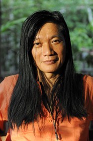 Vietnam, Hanoi, the surrealist painter and performance artist Dao Anh Khanh