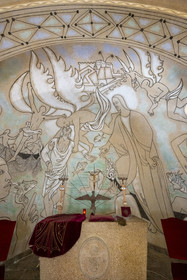 France, Alpes-Maritimes (06), Villefranche-sur-Mer, la chapelle Saint-Pierre propriété de la prud’homie des pêcheurs et décorée par Jean Cocteau