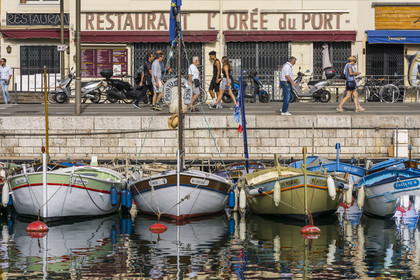 France, Alpes-Maritimes, Nice, listed as World Heritage by UNESCO, the old port or port Lympia, pointu boats which are traditional fishing boats