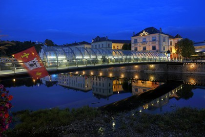 France, Vosges, Epinal, quai Jules Ferry along the Moselle River