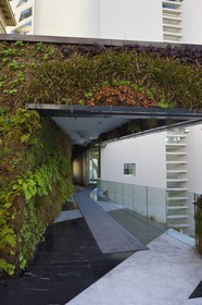 Principality of Monaco, Monaco, the Simona building designed by architect Jean-Pierre Lott, main entrance
