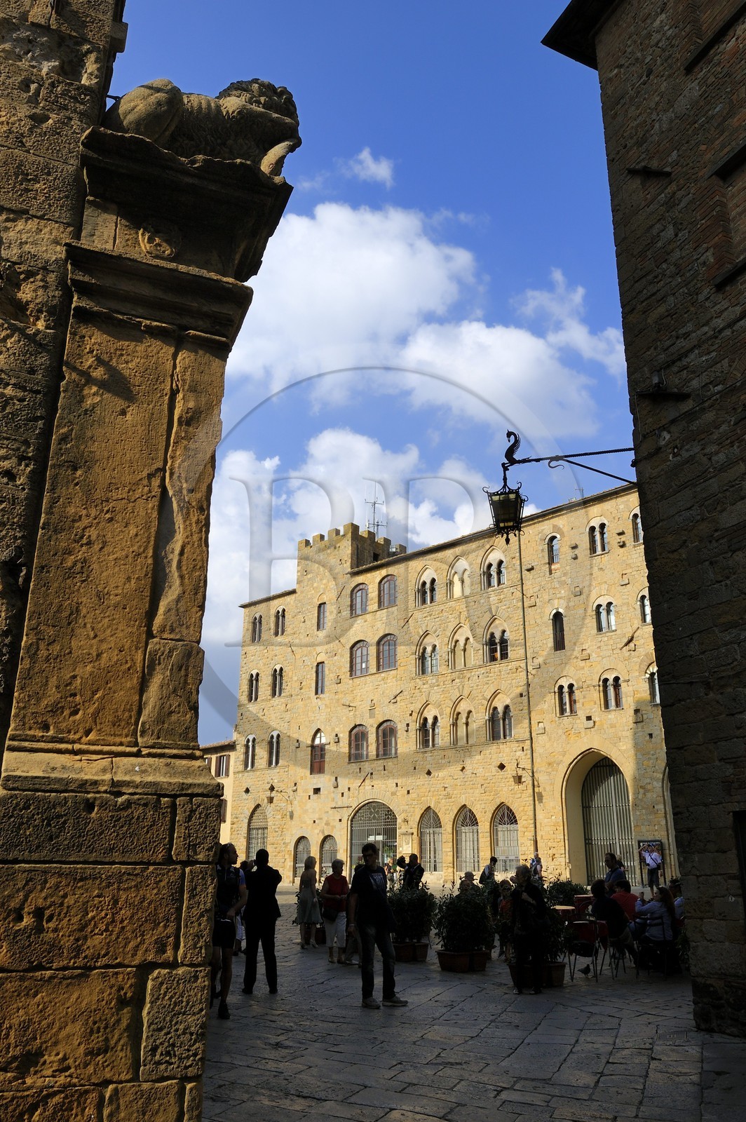 Italy, Tuscany, Val di Cecina, Volterra, Piazza dei Priori, Palazzo Pretorio of the 13th century