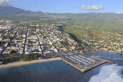France, Reunion Island (French overseas department), Saint Pierre (aerial view)