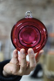 France, Moselle, Meisenthal, Centre international d'Art verrier (CIAV) (international glass centre), the bird canteen, cup transformed into a bird feeder