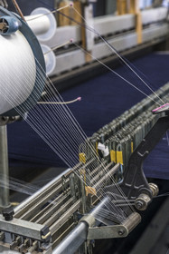 France, Gard (30), Nimes, Guillaume Sagot, fondateur de l’Atelier de Nîmes qui a relancé la fabrication de toiles de jean traditionnelles
