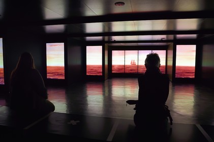 France, Charente (16), Cognac, muséographie dans les chais de vieillissement de la Maison de cognac Hennessy