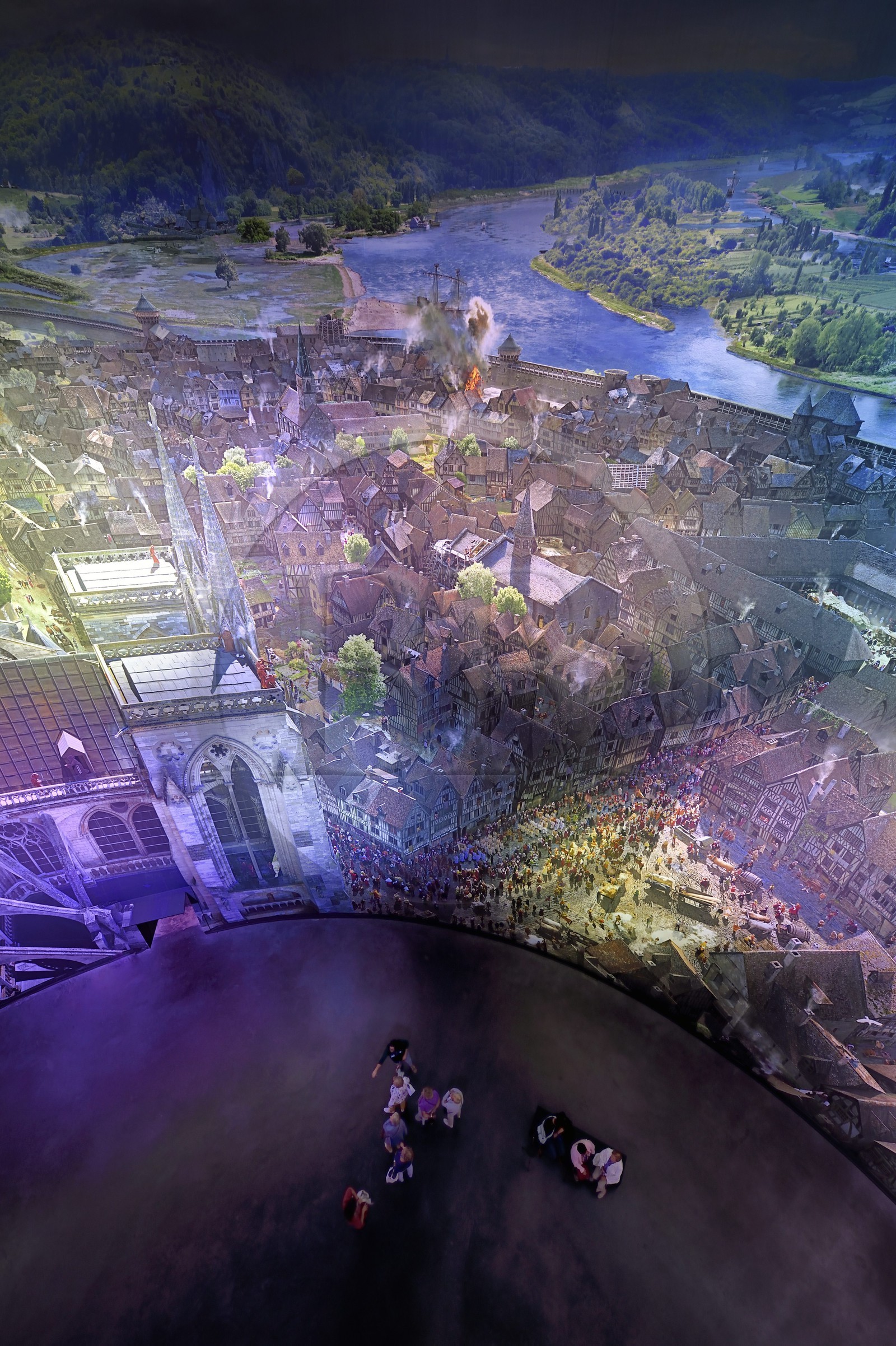 France, Seine-Maritime (76), Rouen, le Panorama XXL de l'artiste Yadegar Asisi, exposition de l'oeuvre Rouen 1431 à l'époque de Jeanne d'Arc