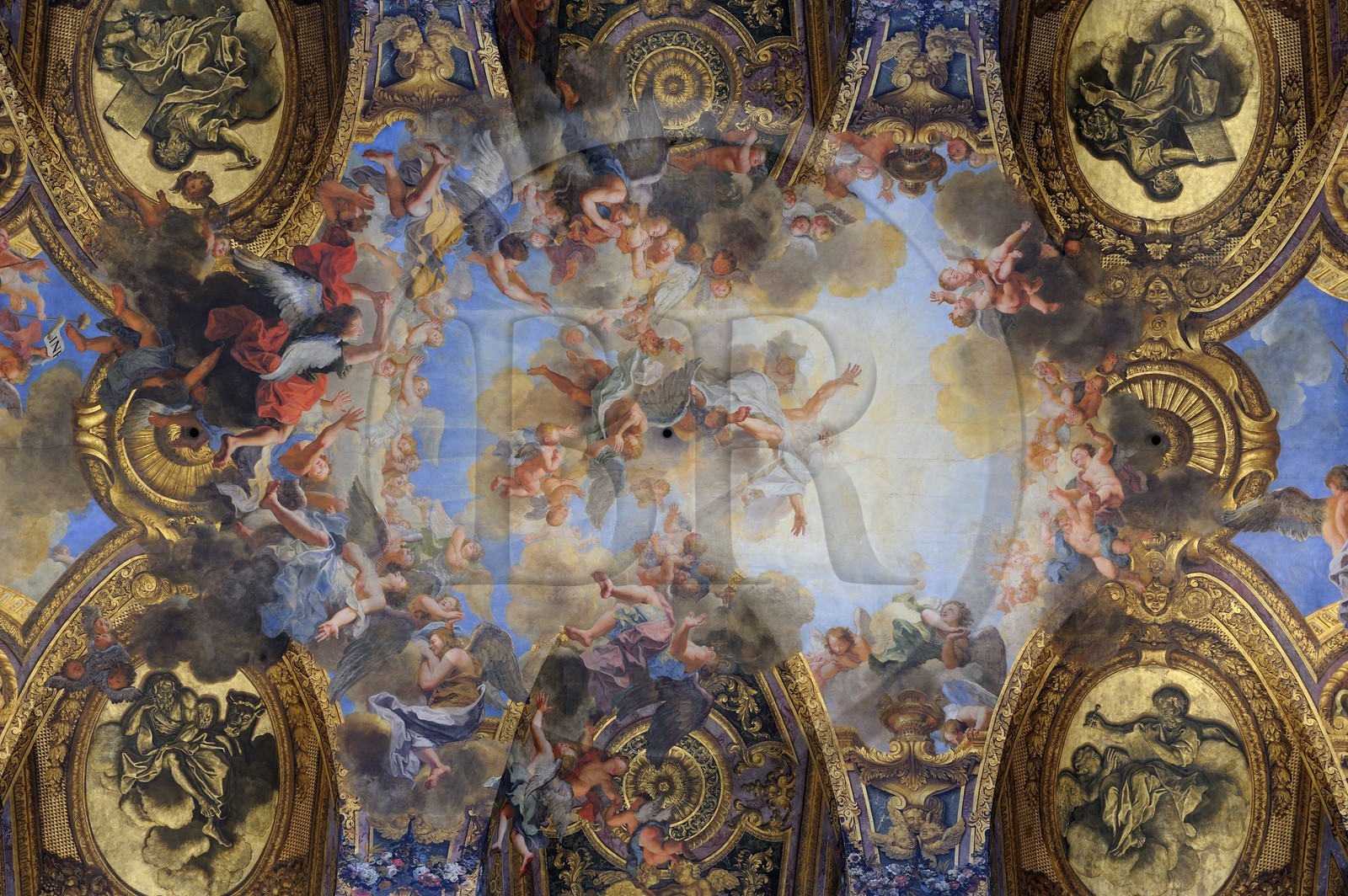 France, Yvelines (78), château de Versailles, classé Patrimoine Mondial de l'UNESCO, la Chapelle Royale, la voûte de la chapelle