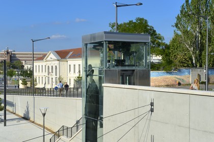 France, Rhône (69), Lyon, ancien tribunal militaire de la Prison de Montluc et portrait de Jean Moulin