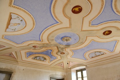 France, Haute-Corse (2B), Cap Corse, Rogliano, Maison Mariani (ou maison de la Madone) qui est un Palazzi ou Maison d'Americain aujourd'hui en ruine