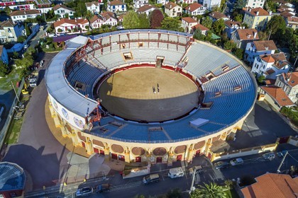 France, Pyrenees Atlantiques, Basque Country, Bayonne, the arenas (aerial view)