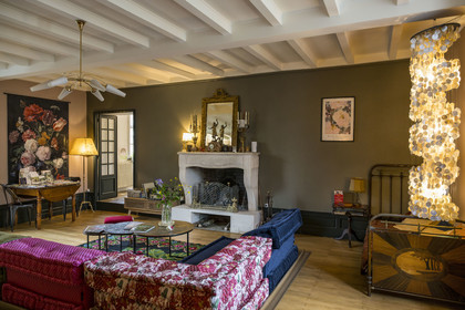 France, Vendée (85), Maillezais, la maison d'hotes La Parenthèse, une maison de maître du XIXe siècle, le salon