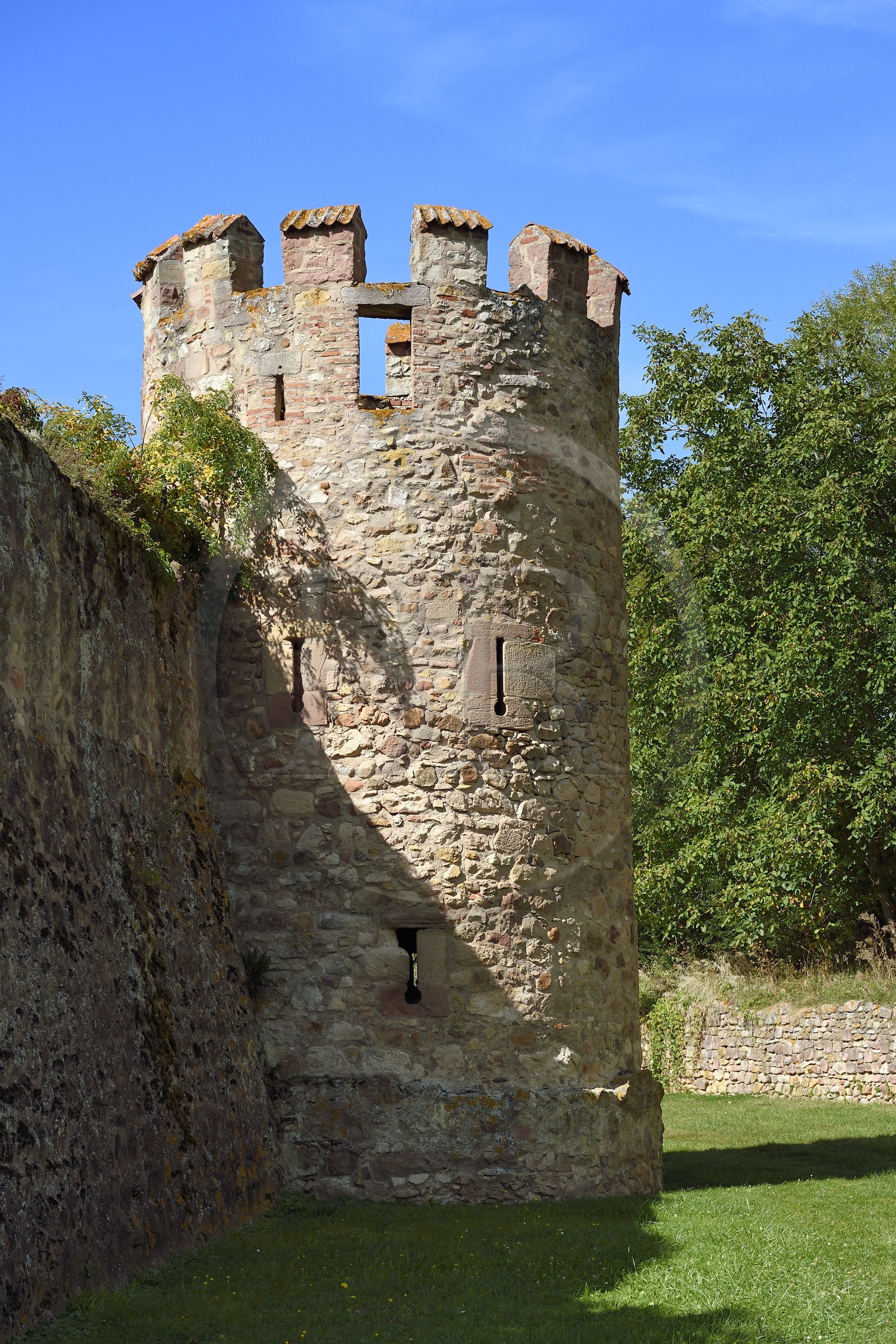 France, Haut-Rhin (68), Route des vins d'Alsace, Bergheim, ancienne cite médiévale fortifiée, remparts du XIVème siècle