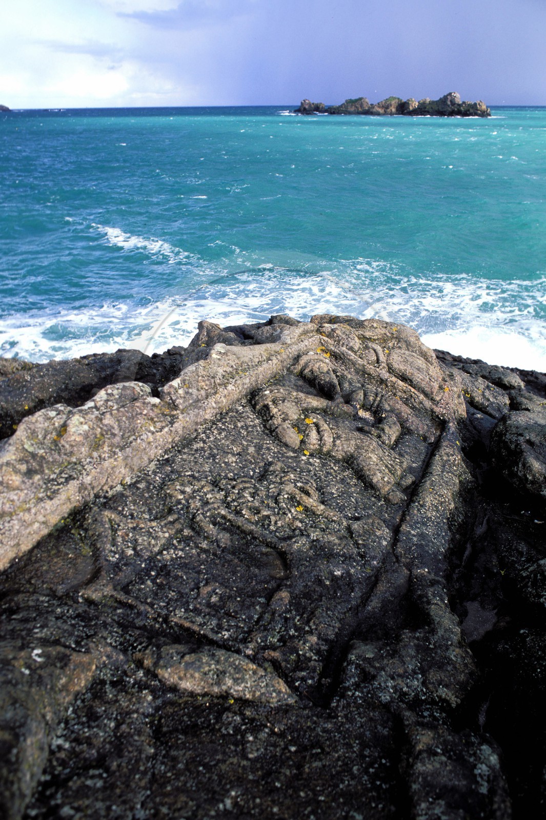 France, Ille-et-Vilaine (35), Rotheneuf, rocher sculpté par l'abbé Fouré entre 1870 et 1902