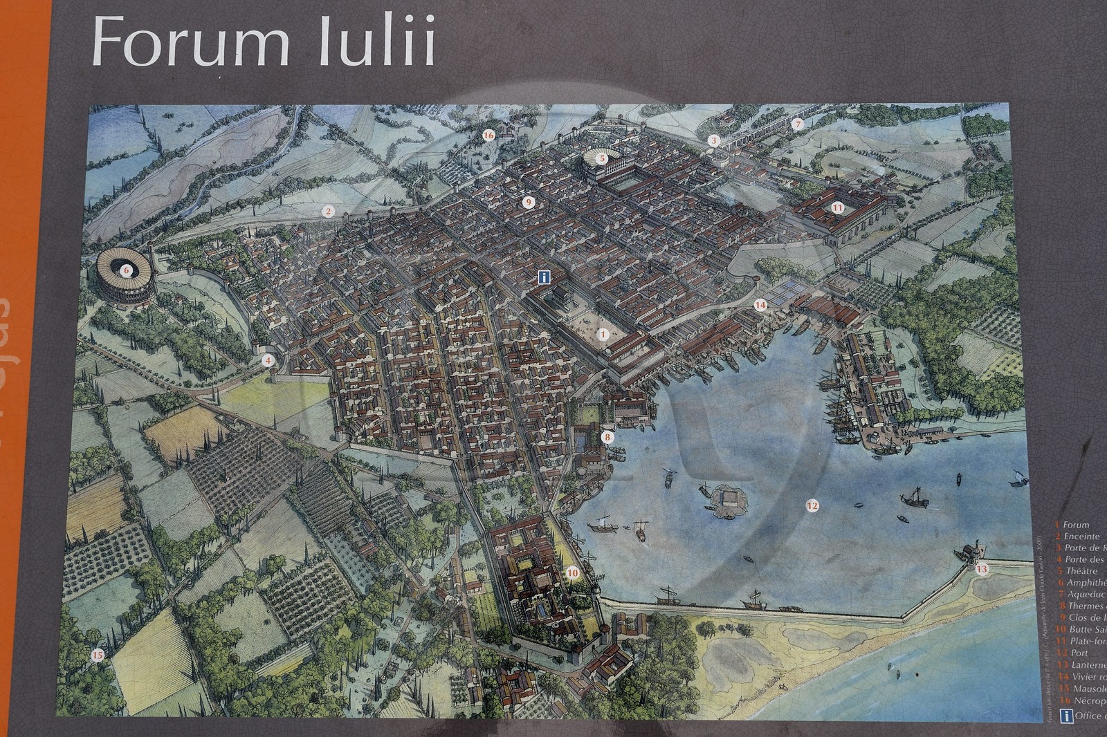 France, Var (83), Fréjus, Forum Julii, plan de la ville romaine