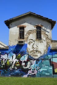 Portugal, Lisbonne, quartier de Alcantara, peinture murale