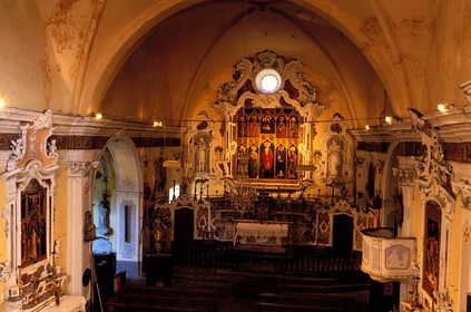 France, Alpes-Maritimes (06), Luceram, l' église Sainte-Marguerite transformée en style baroque à la fin du 18ème