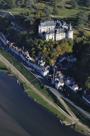 France, Loir et Cher, Loire Valley, listed as World Heritage by UNESCO, Chaumont sur Loire, the castle (aerial view)