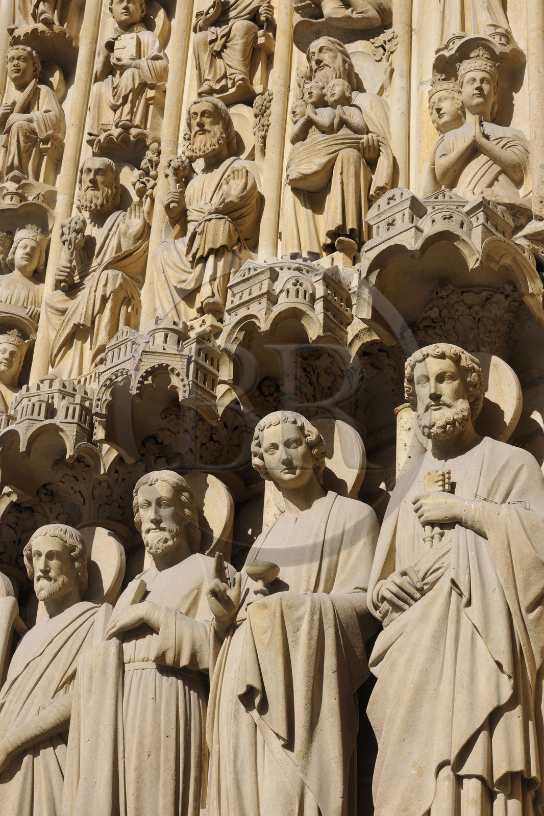 France, Paris, ile de la Cite, Notre-Dame Cathedral, portal of the Last Judgement