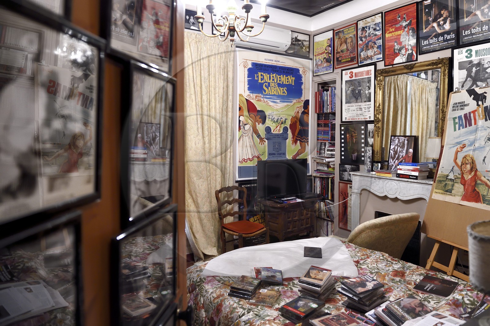France, Var, Toulon, Philippe Mouren, Mr. Cinema who collects movie posters in his apartment