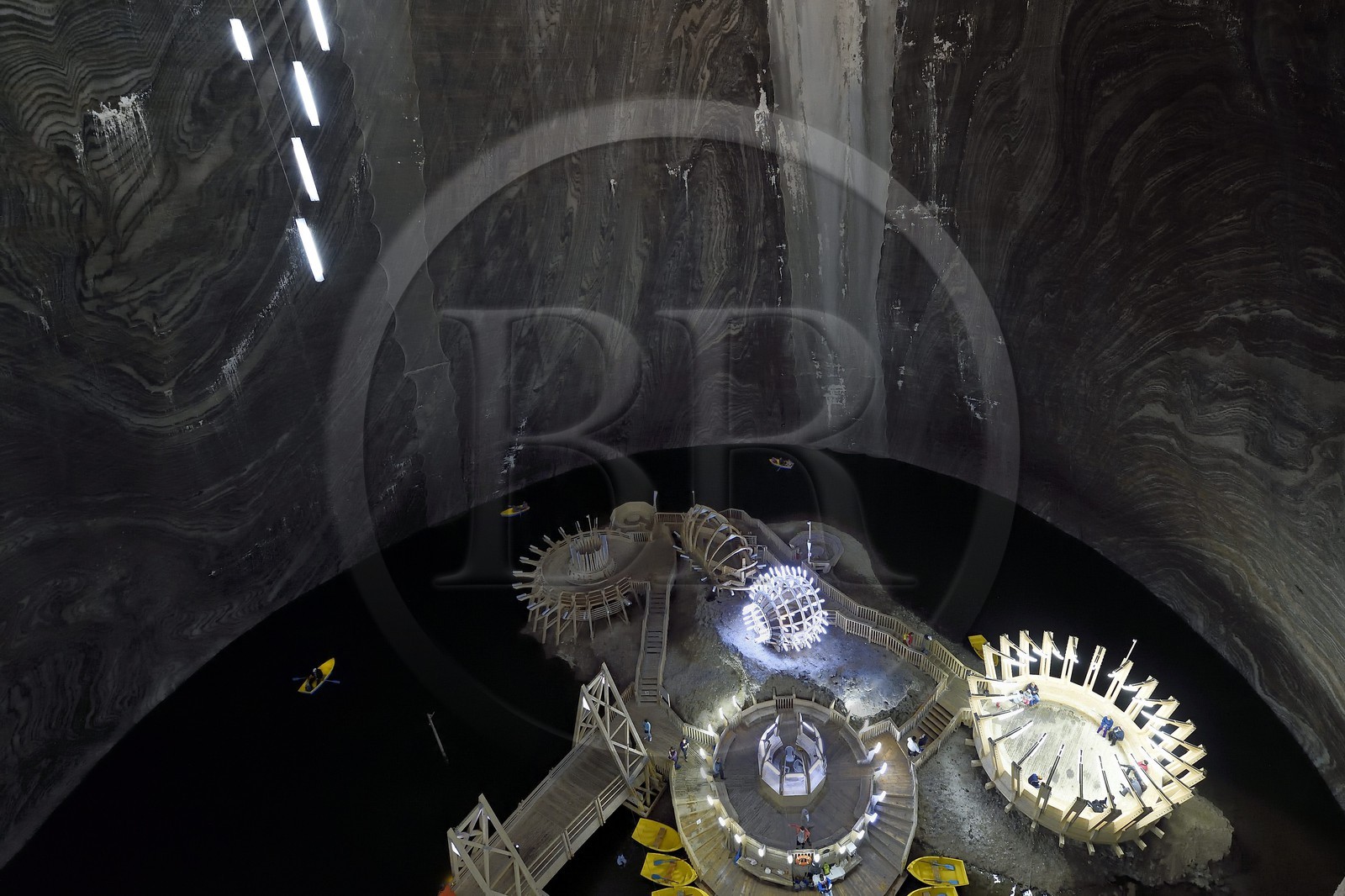 Romania, Transylvania, Cluj region, Turda, former Turda salt mine whose exploitation began in Roman times transformed into a leisure center and health, the underground lake