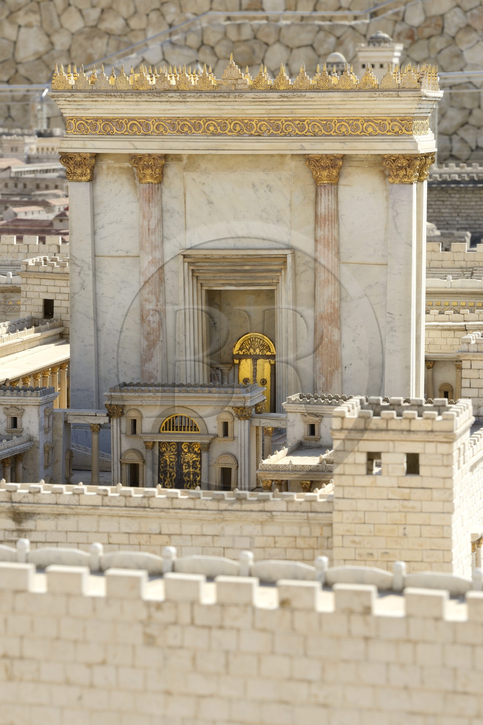 Israel, Jerusalem, Guivat Ram quarter, Israel Museum, model of Jerusalem in the Second Temple Period built by Herod the Great, replica of Herod's Temple