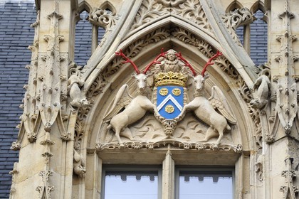 France, Seine-Maritime (76), Rouen, place de la Pucelle, Hôtel de Bourgtheroulde a été bati dans la première moitié du XVIe siècle par Guillaume Le Roux et présente les influences conjointes du gothique flamboyant et de la Renaissance