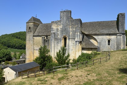France, Dordogne (24), Périgord Noir, Saint-Amand-de-Coly, labellisé Les Plus Beaux Villages de France, l'abbaye de Saint-Amand-de-Coly, l'église abbatiale