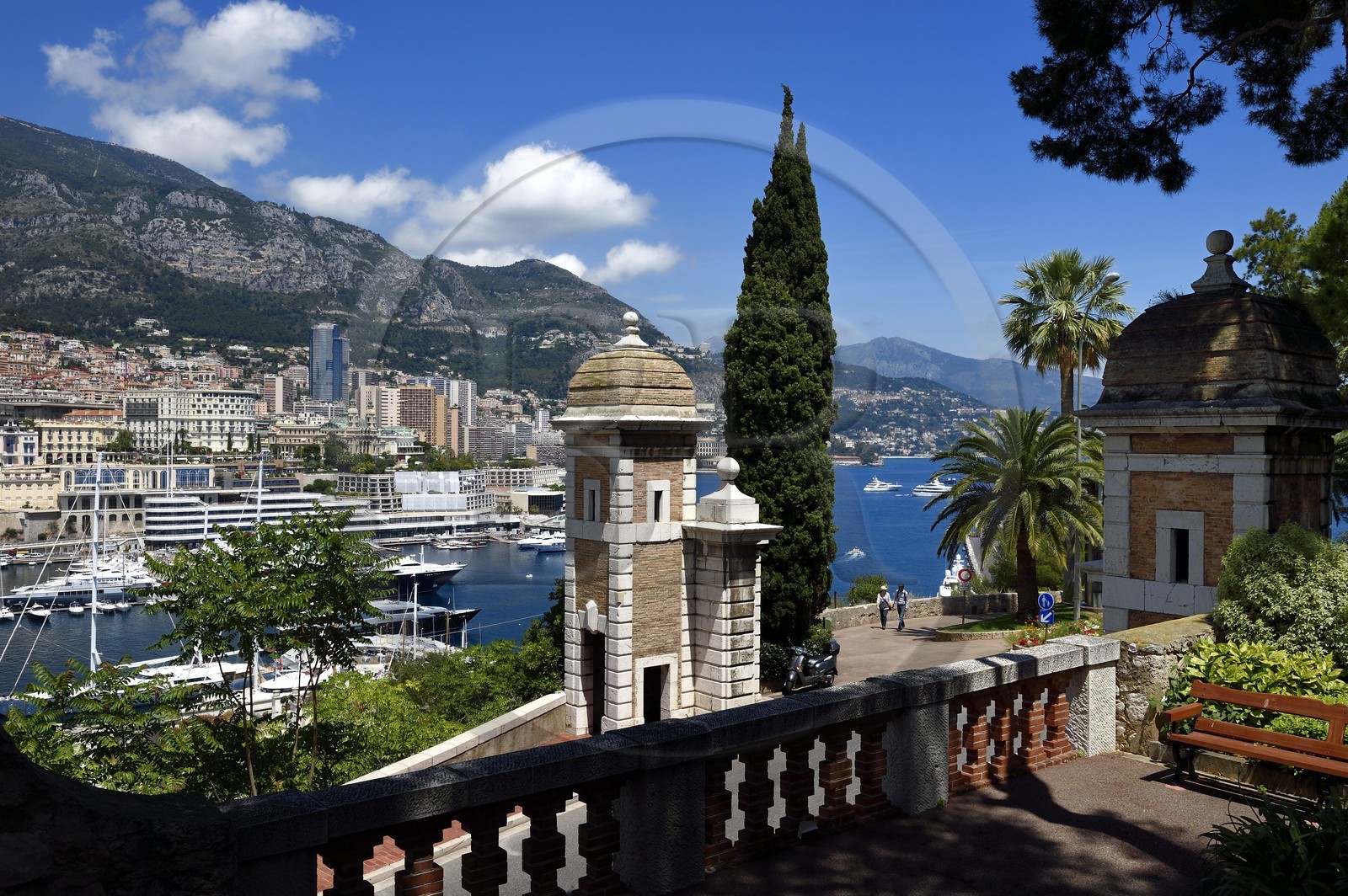 Principality of Monaco, Monaco, the Porte Neuve at the forefront of the Rock