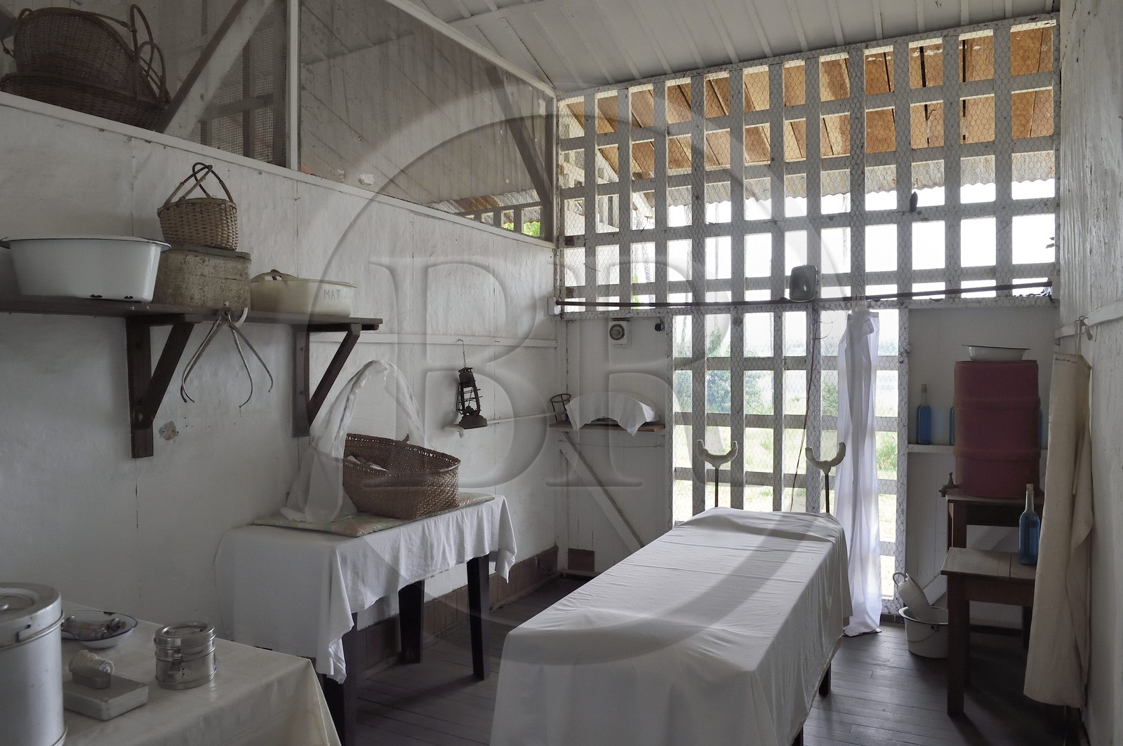 Gabon, Moyen-Ogooue Province, Lambaréné, the former Albert Schweitzer Hospital now a museum, the Grand Pharmacy (polyclinic), the delivery room