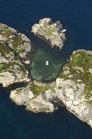 Norway, Hordaland, Bergen area, small islands around the city (aerial view)
