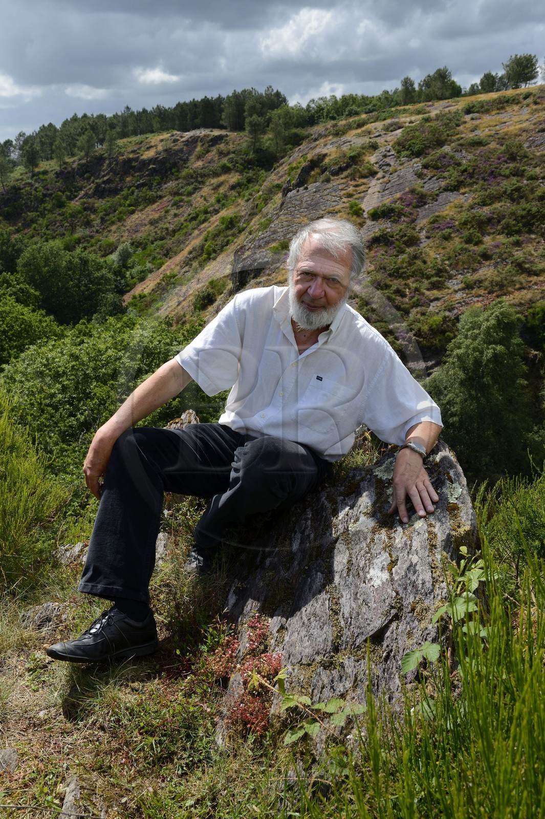 France, Morbihan, forest of Broceliande, Trehorenteuc, the writer and storyteller Jacky Ealet