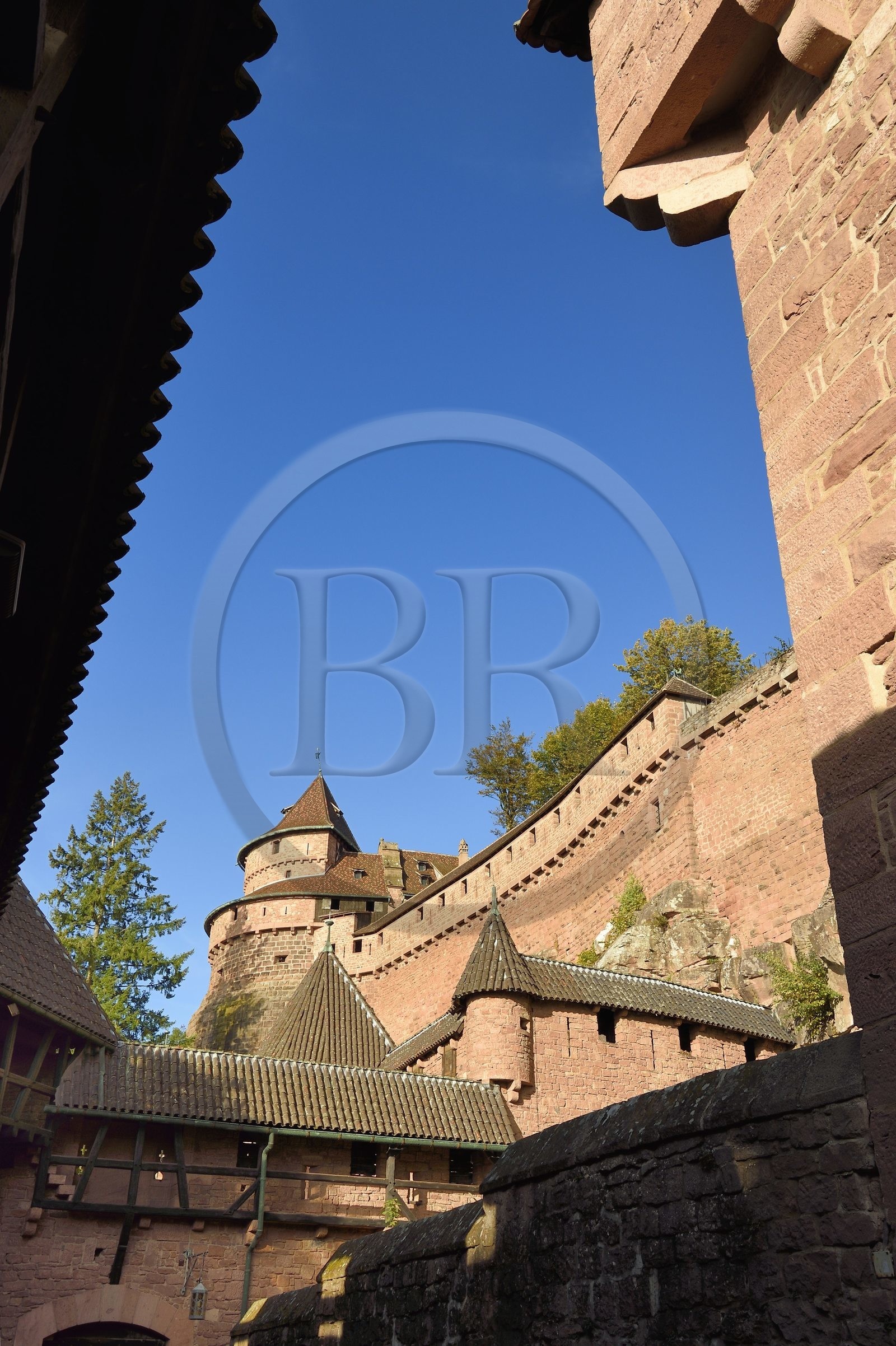 France, Bas Rhin, Orschwiller, Alsace Wine Road, Haut Koenigsbourg Castle, the great stronghold