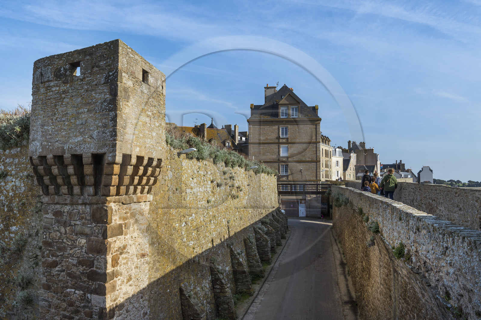 France, Ille et Vilaine, Cote d'Emeraude (Emerald Coast), Saint Malo, the ramparts of the Place du Québec garden