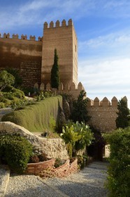 Espagne, Andalousie, Almeria, forteresse La Alcazaba, accès principal