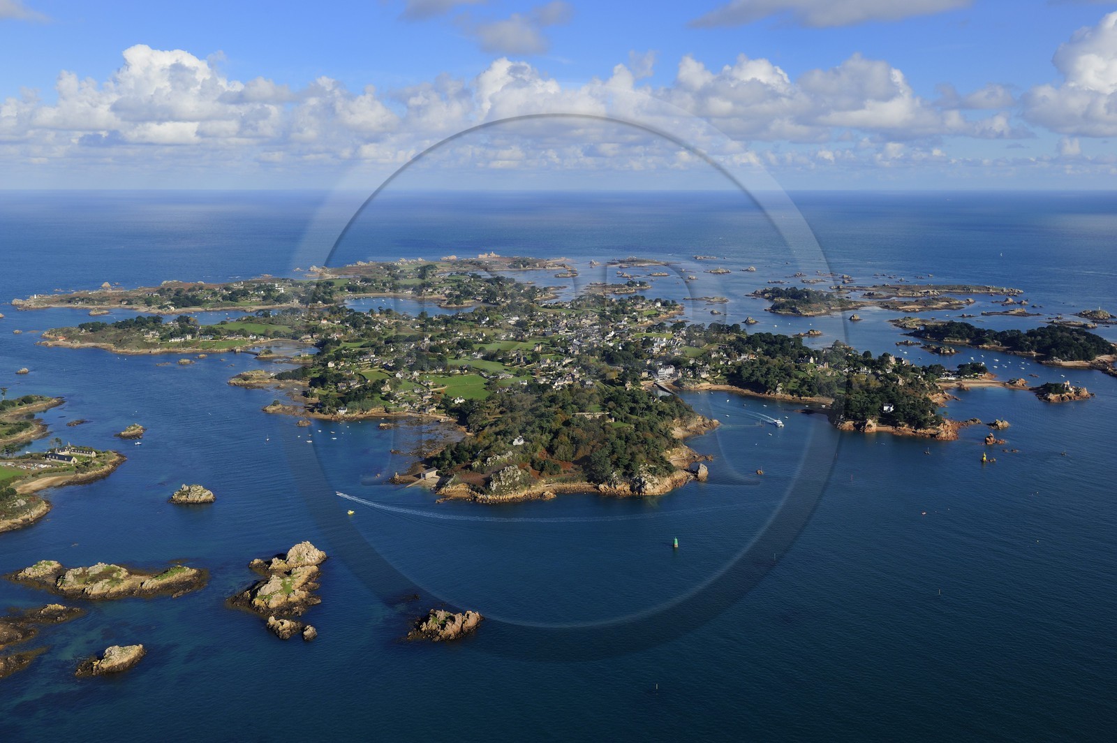France, Cotes-d'Armor, Brehat island (aerial view)