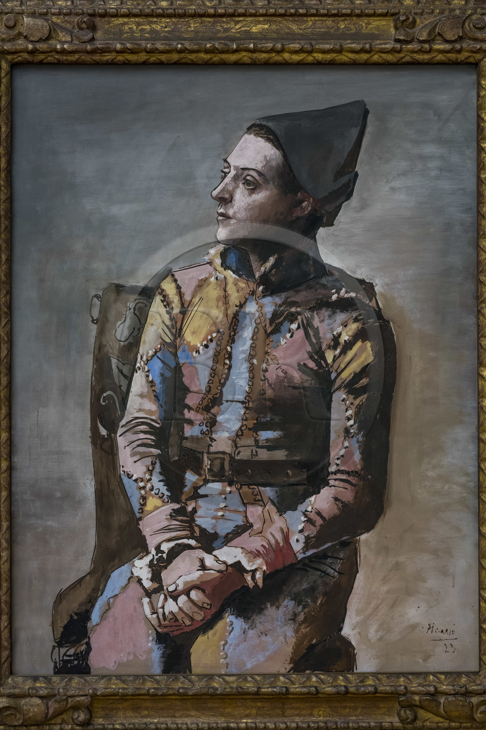 Suisse, Bâle, le Kunstmuseum Basel Hauptbau (musée d'Art) de 1936, Arlequin assis, 1923 de Pablo Picasso