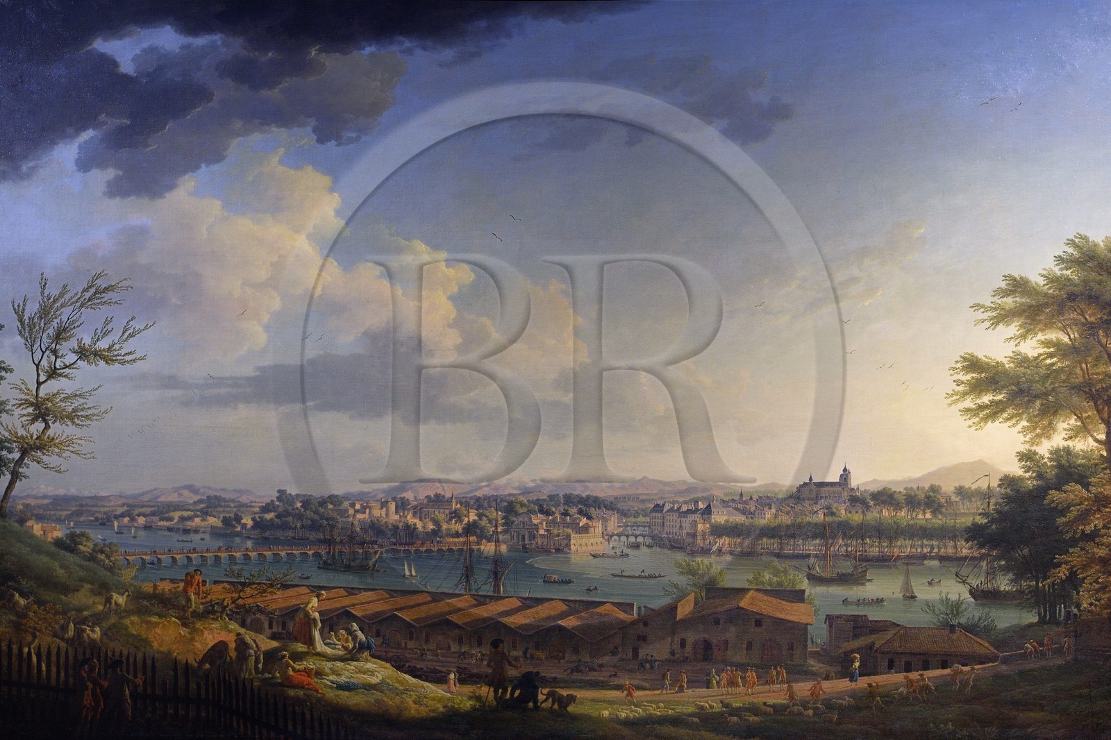 France, Pyrénées-Atlantiques (64), Pays-Basque, Bayonne, Musée Basque, Première vue du port de Bayonne peinte en 1760 par Joseph Vernet