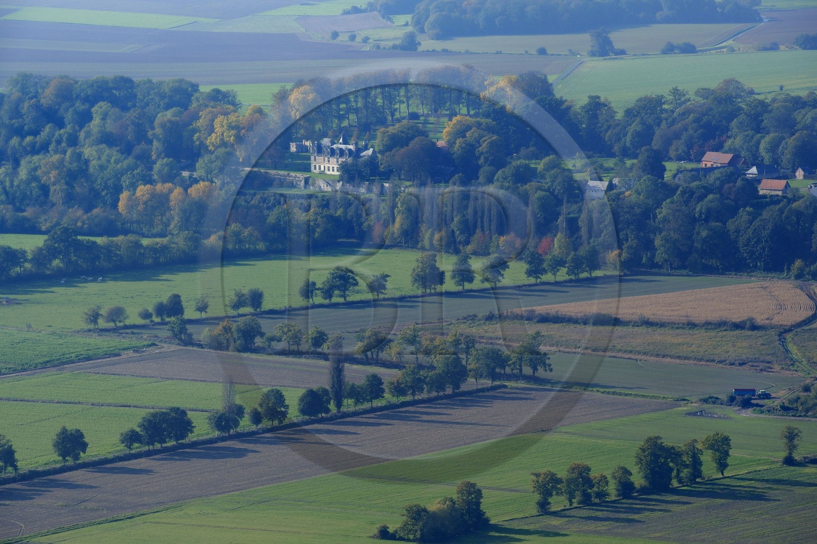 France, Seine-Maritime (76), Saint-Maurice-d'Etelan, le château d'Etelan (vue aérienne)