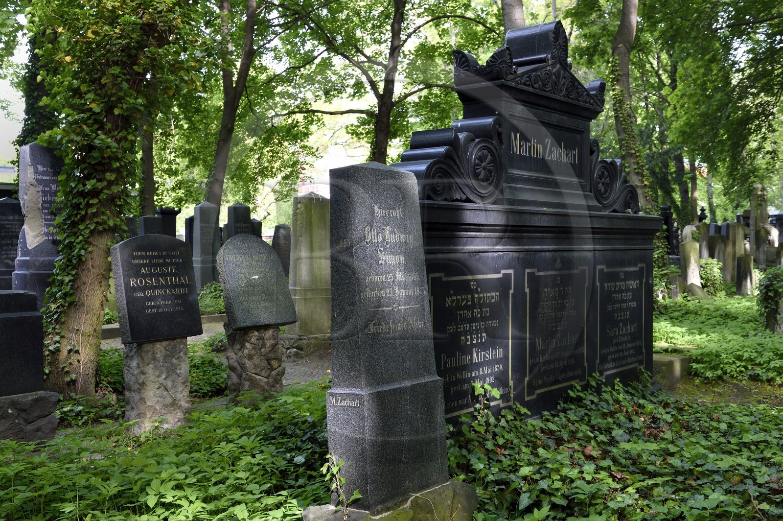 Allemagne, Berlin, quartier de Prenzlauer Berg, le cimetière israélite de Schonhauser Allee