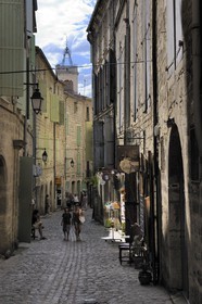 France, Herault, Pezenas, old city, rue de la Foire (Fair street)