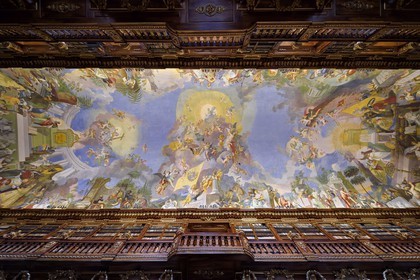 République Tchèque, Prague, centre historique classé Patrimoine Mondial de l'UNESCO, quartier de Strahov, bibliothèque du Monastère de Strahov, bibliothèque philosophique