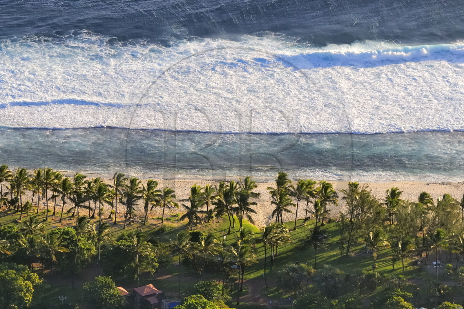France, Reunion Island (French overseas department), southern coast, Grande Anse beach (aerial view)