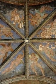 France, Loir et Cher, Villesavin Castle (Loire chateau), fresco of the chapel