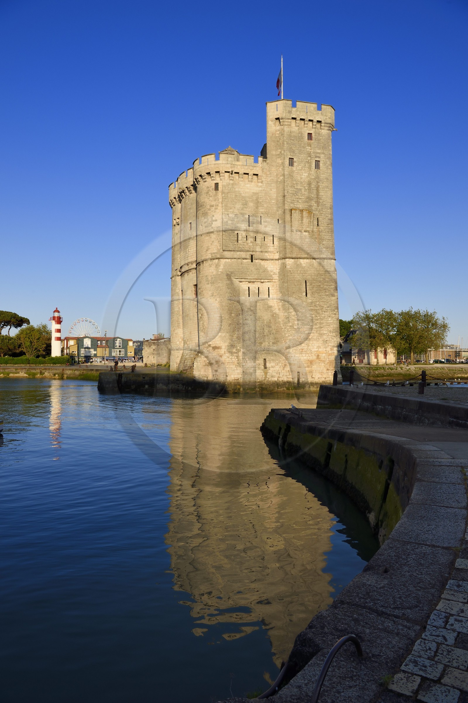 France, Charente-Maritime, La Rochelle, the Old Port, Tour Saint Nicolas protects the entrance to the Old Port