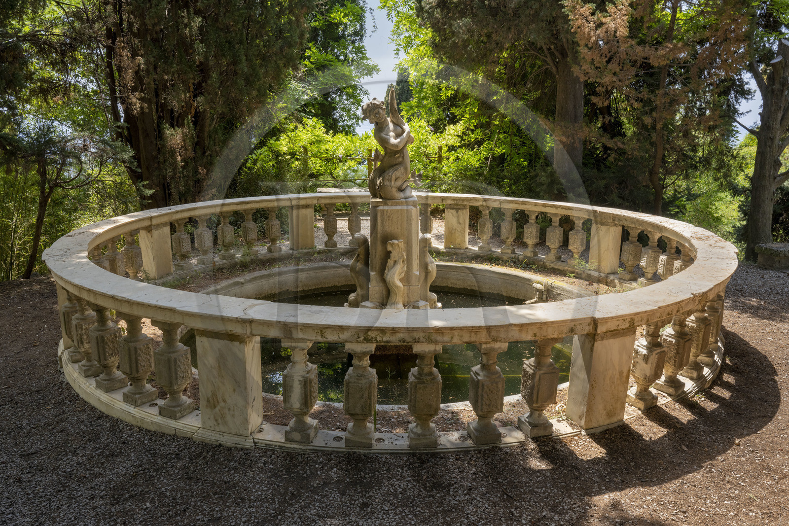 Italy, Liguria, Province of Imperia, Ventimiglia, Hanbury Botanical Garden, the fountain of the Mermaid