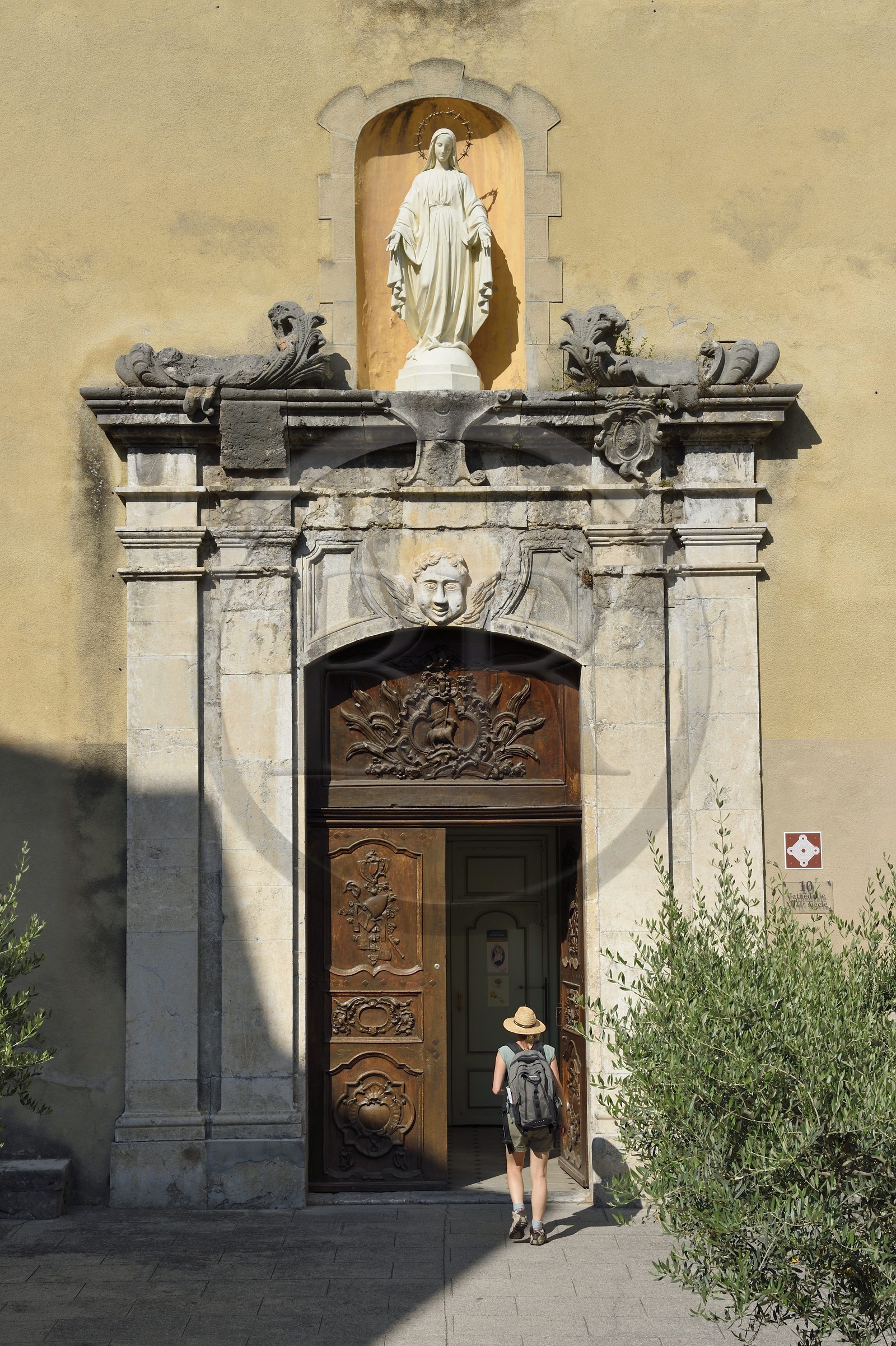 France, Alpes de Haute Provence, Entrevaux Medieval city fortified by Vauban, Notre-Dame-de-l'Assomption Cathedral (Our Lady of the Assumption)