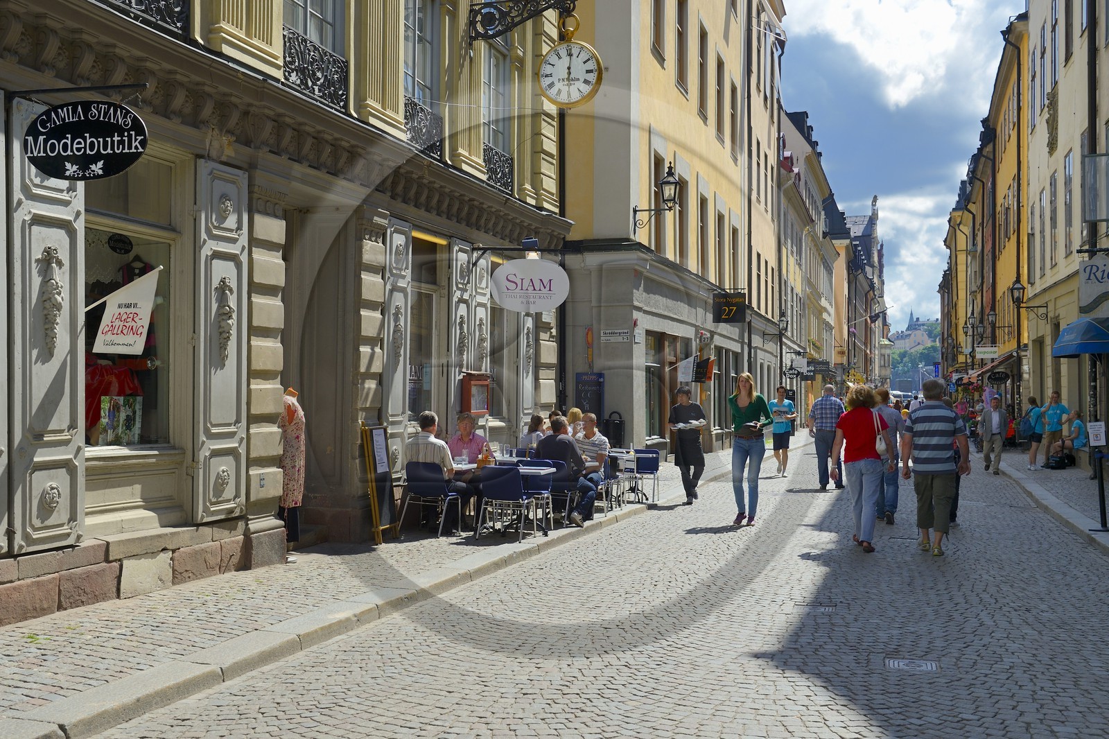 Suède, Stockholm, vieille ville dans l'île de Gamla Stan, rue Stora Nygatan