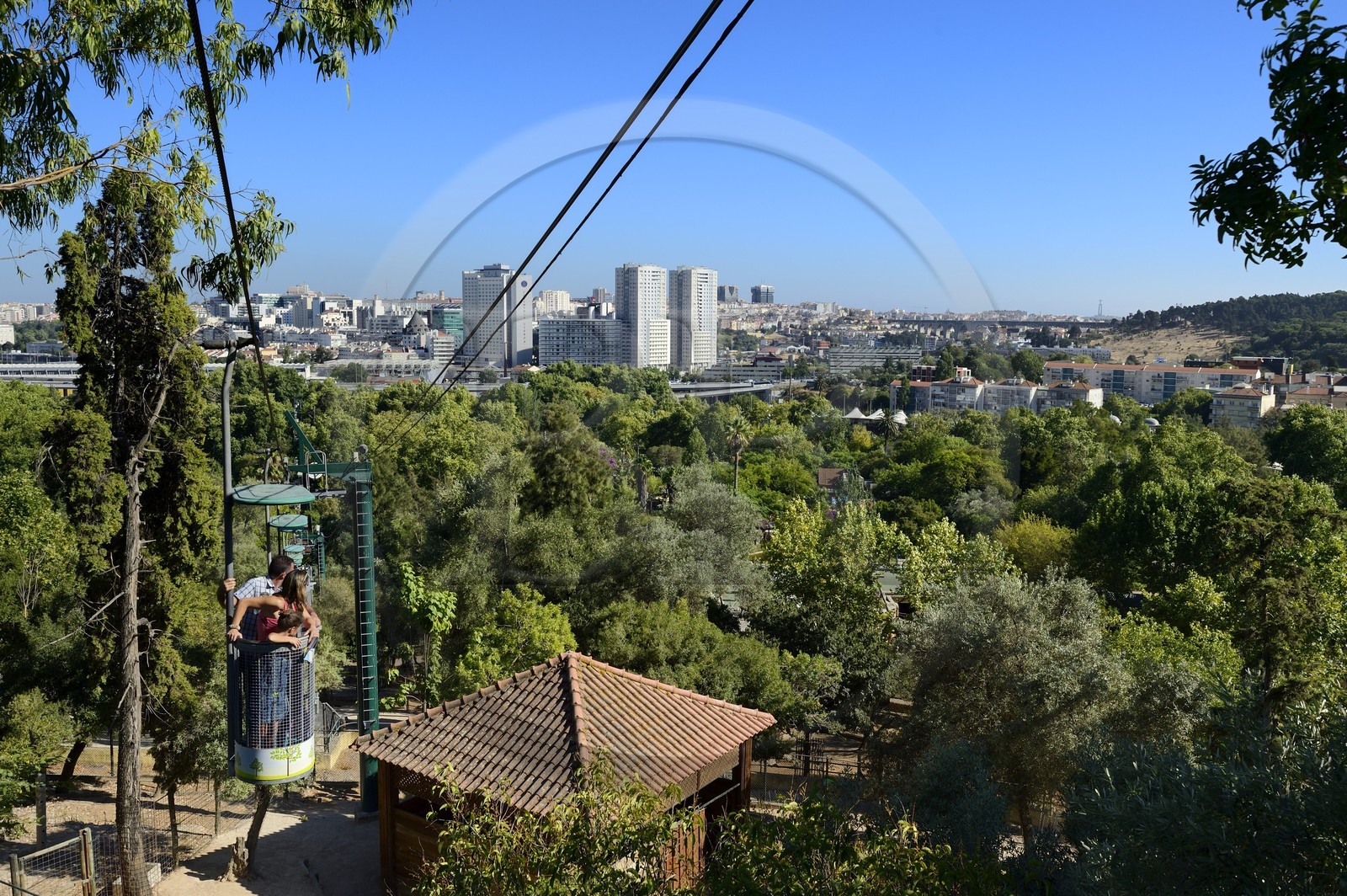 Portugal, Lisbonne, Jardin zoologique, les télécabines qui font le tour du zoo